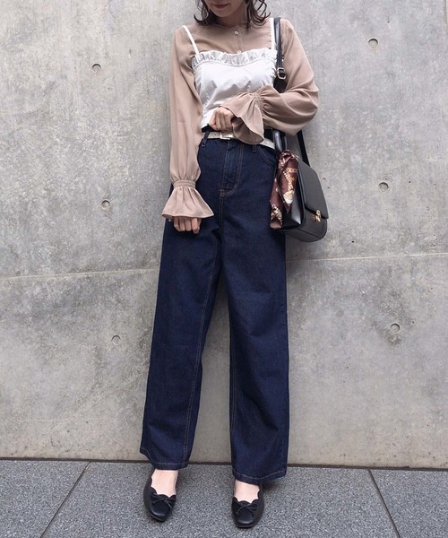 one after another NICE CLAUP（ワンアフターアナザーナイスクラップ）の「スカーフ付き合皮ショルダーバッグ（ショルダーバッグ・レディース・ブラック/ダークブラウン/モカ・FREE）」の6枚目の写真