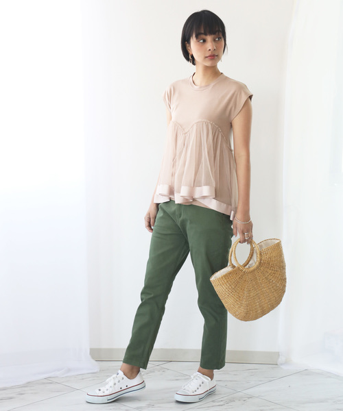 classicalelf（クラシカルエルフ）の「リボンテープ×チュールレースのカットソー（Tシャツ/カットソー・レディース・ブラック/ベージュ/モカ・MEDIUM/LARGE/X-LARGE）」の16枚目の写真