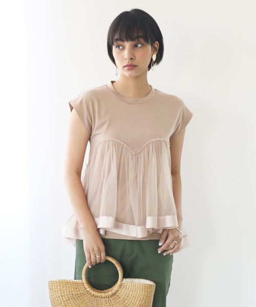 classicalelf（クラシカルエルフ）の「リボンテープ×チュールレースのカットソー（Tシャツ/カットソー・レディース・ブラック/ベージュ/モカ・MEDIUM/LARGE/X-LARGE）」の17枚目の写真