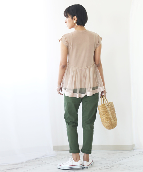 classicalelf（クラシカルエルフ）の「リボンテープ×チュールレースのカットソー（Tシャツ/カットソー・レディース・ブラック/ベージュ/モカ・MEDIUM/LARGE/X-LARGE）」の18枚目の写真