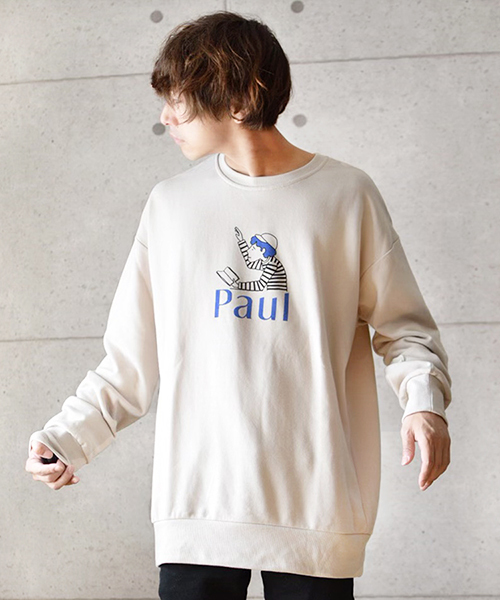 kutir（クティール）の「オーバーシルエット レトロプリント裏毛スウェット（スウェット・メンズ・ブラック/ベージュ/カーキ・MEDIUM/LARGE）」の3枚目の写真