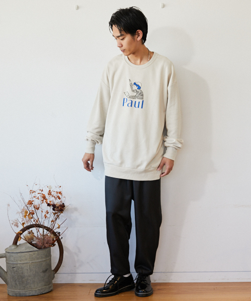 kutir（クティール）の「オーバーシルエット レトロプリント裏毛スウェット（スウェット・メンズ・ブラック/ベージュ/カーキ・MEDIUM/LARGE）」の9枚目の写真