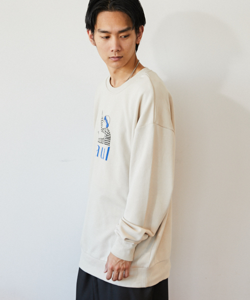 kutir（クティール）の「オーバーシルエット レトロプリント裏毛スウェット（スウェット・メンズ・ブラック/ベージュ/カーキ・MEDIUM/LARGE）」の15枚目の写真
