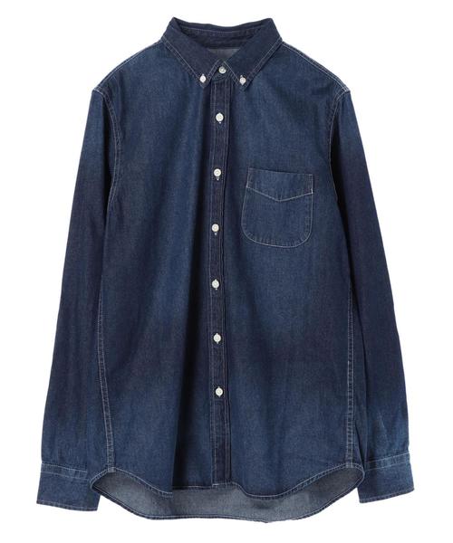 CRAFT STANDARD BOUTIQUE(クラフトスタンダードブティック)の「ボタンダウンデニムシャツ ☆○(シャツ/ブラウス・メンズ・ライトインディゴブルー/インディゴブルー・L/M)」の5枚目の写真