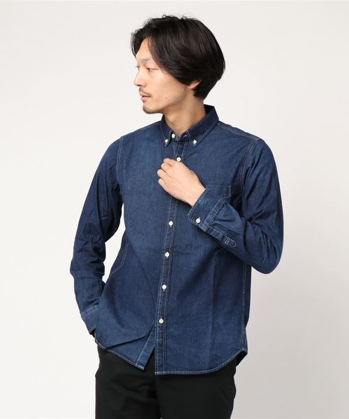CRAFT STANDARD BOUTIQUE(クラフトスタンダードブティック)の「ボタンダウンデニムシャツ ☆○(シャツ/ブラウス・メンズ・ライトインディゴブルー/インディゴブルー・L/M)」の19枚目の写真