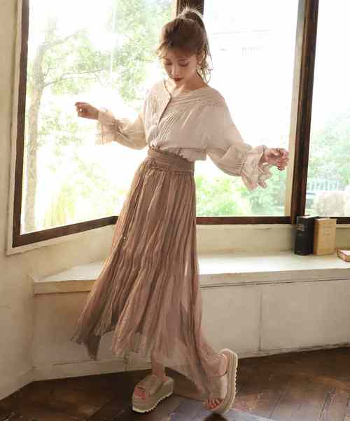 one after another NICE CLAUP（ワンアフターアナザーナイスクラップ）の「トレンドアシンメトリースカート（スカート・レディース・ベージュ/アイボリー/グリーン系その他/テラコッタ・FREE）」の15枚目の写真