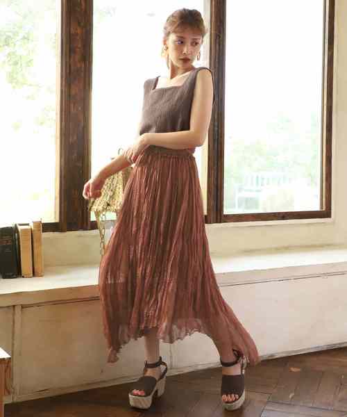 one after another NICE CLAUP（ワンアフターアナザーナイスクラップ）の「トレンドアシンメトリースカート（スカート・レディース・ベージュ/アイボリー/グリーン系その他/テラコッタ・FREE）」の6枚目の写真