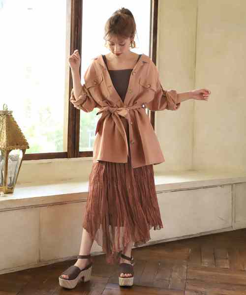 one after another NICE CLAUP（ワンアフターアナザーナイスクラップ）の「トレンドアシンメトリースカート（スカート・レディース・ベージュ/アイボリー/グリーン系その他/テラコッタ・FREE）」の7枚目の写真