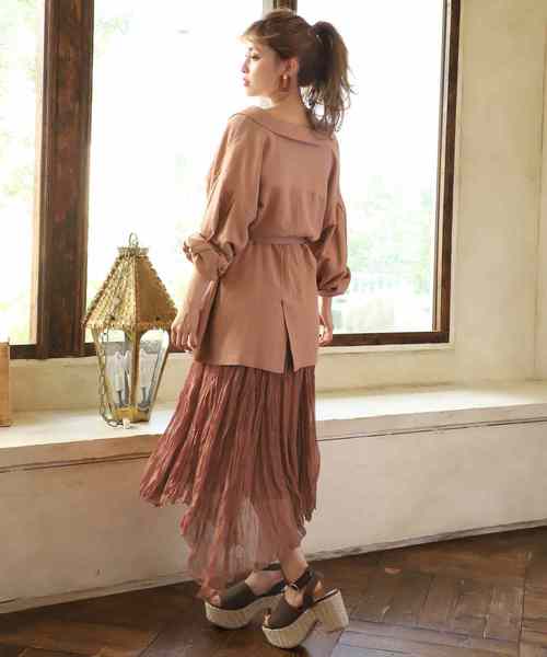 one after another NICE CLAUP（ワンアフターアナザーナイスクラップ）の「トレンドアシンメトリースカート（スカート・レディース・ベージュ/アイボリー/グリーン系その他/テラコッタ・FREE）」の8枚目の写真