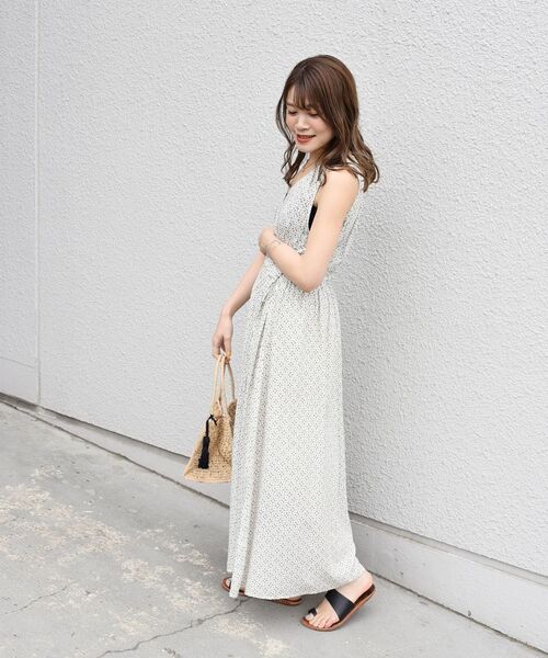 【新品】SHIPS 小紋プリントカシュクールワンピース◇ セール】小紋プリントカシュクールワンピース◇（ワンピース