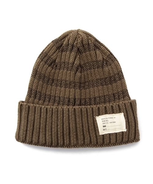 BEAUTY&YOUTH UNITED ARROWS(ビューティーアンドユースユナイテッドアローズ)の「<Racal> BORDER KNIT CAP/ニット帽(ニットキャップ/ビーニー・メンズ・ブラック/グレー/ワインレッド/オリーブ/ネイビー・ONE)」の4枚目の写真