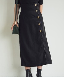 Aunt Marie's | WEARISTA YUKI × AUNT MARIE'S レザーサス付きハイウエストナロースカート(スカート)