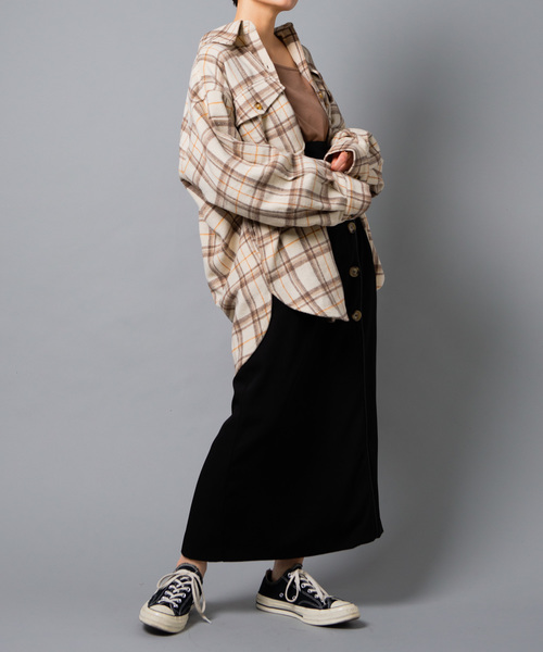 Aunt Marie's（アントマリーズ）の「AUNT MARIE'S レザーサス付きハイウエストナロースカート（スカート・レディース・ブラック/ベージュ/グレー・FREE）」の21枚目の写真