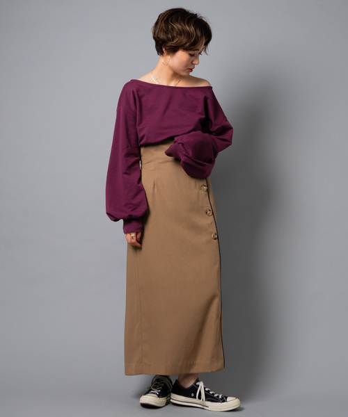 Aunt Marie's（アントマリーズ）の「AUNT MARIE'S レザーサス付きハイウエストナロースカート（スカート・レディース・ブラック/ベージュ/グレー・FREE）」の19枚目の写真