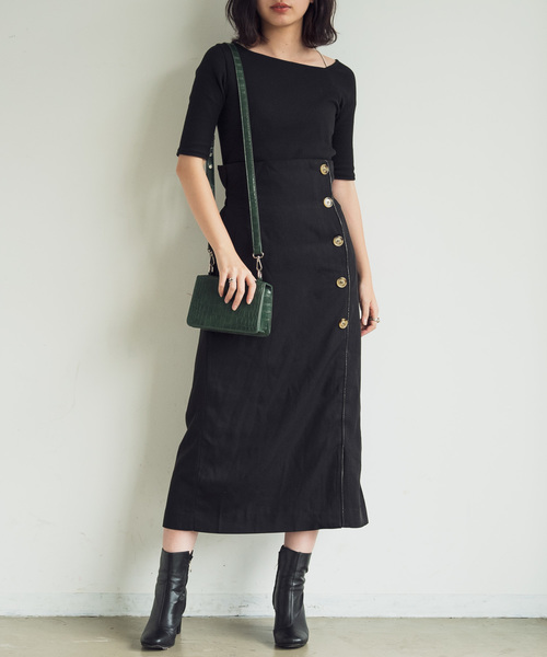 Aunt Marie's（アントマリーズ）の「AUNT MARIE'S レザーサス付きハイウエストナロースカート（スカート・レディース・ブラック/ベージュ/グレー・FREE）」の14枚目の写真