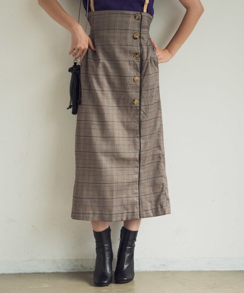 Aunt Marie's（アントマリーズ）の「AUNT MARIE'S レザーサス付きハイウエストナロースカート（スカート・レディース・ブラック/ベージュ/グレー・FREE）」の7枚目の写真