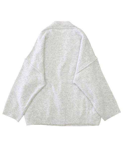 select MOCA（セレクトモカ）の「リンギングオーバーシルエットニットカーディガン/シンプルミドル丈ルーズカーディガン（カーディガン/ボレロ・レディース・ベージュ/ヘザーグレー・FREE）」の13枚目の写真