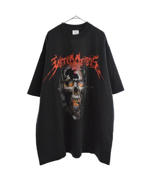 vetements オーバーサイズヘビーメタルスカルバックプリントTシャツ S ブランド古着】オーバーサイズヘビーメタルスカルプリント半袖Tシャツ