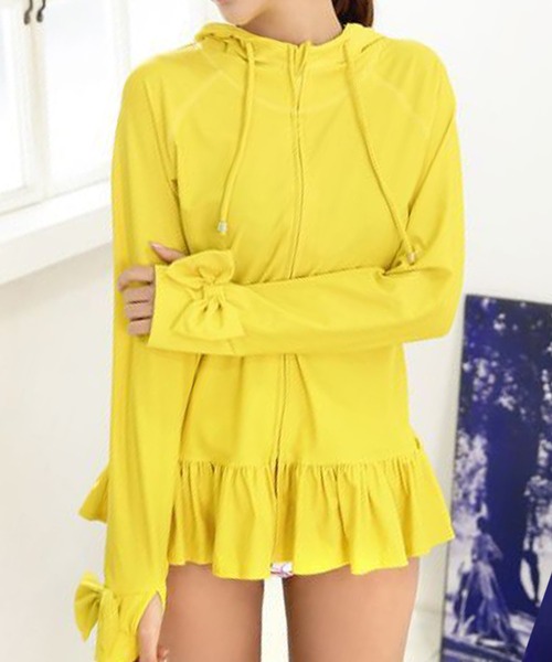 ZARA - メゾンドドルチェ　ラッシュガード　フリル　長袖　プール　海　ビーチ　【新品】 ZARA - メゾンドドルチェ ラッシュガード フリル 長袖 プール 海