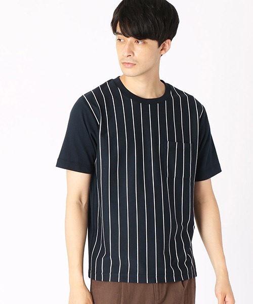 COMME CA ISM（コムサイズム）の「ストライプ Tシャツ（Tシャツ/カットソー・メンズ・ホワイト/ネイビー・MEDIUM/LARGE/X-LARGE）」の2枚目の写真