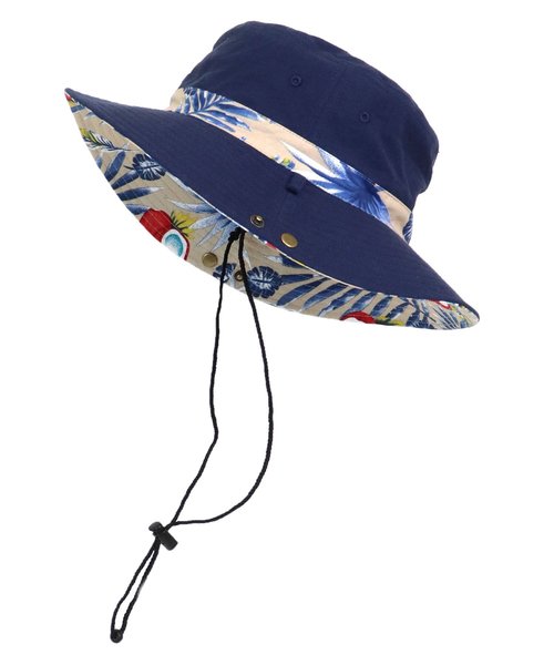 emesuelee(エメスーリー)の「ボタニカル リバーシブル アドベンチャーハット(ハット・メンズ・ブラック/ベージュ/ネイビー/カーキ・フリー)」の4枚目の写真