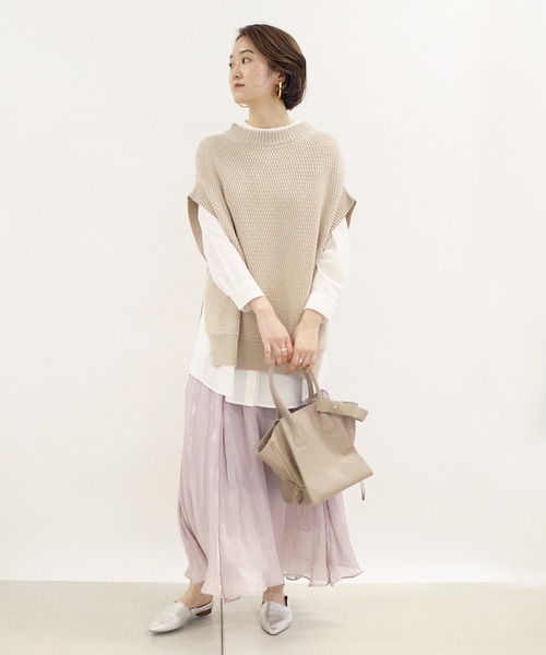 DouDou（ドゥドゥ）の「ニットベスト×シャツセット（ニット/セーター・レディース・ライトグレー/ライトベージュ・FREE）」の12枚目の写真