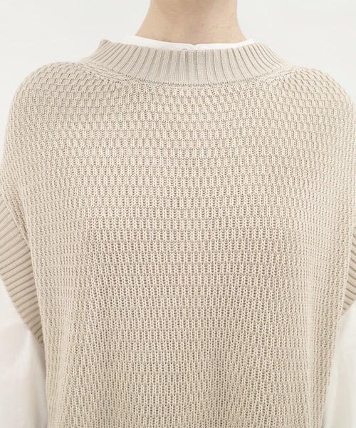 DouDou（ドゥドゥ）の「ニットベスト×シャツセット（ニット/セーター・レディース・ライトグレー/ライトベージュ・FREE）」の18枚目の写真