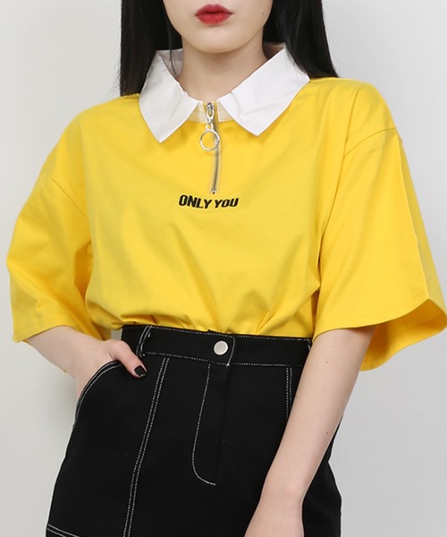 WC(ダブル シー)の「WC/ロゴラガーハーフジップショートTシャツ(Tシャツ/カットソー・レディース・パープル/イエロー/ブラック・FREE)」の3枚目の写真