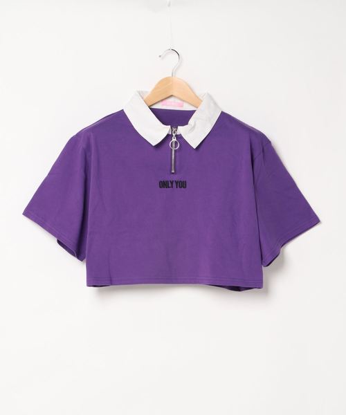 WC(ダブル シー)の「WC/ロゴラガーハーフジップショートTシャツ(Tシャツ/カットソー・レディース・パープル/イエロー/ブラック・FREE)」の6枚目の写真
