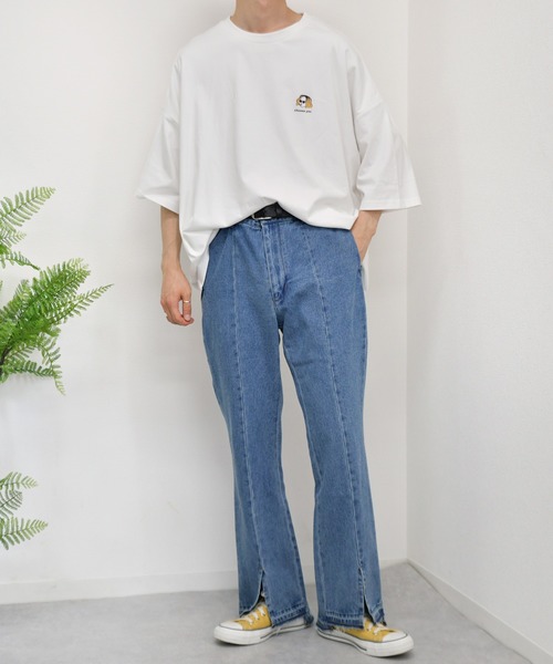 kutir（クティール）の「デニムフレアパンツ（その他パンツ・メンズ・オフホワイト/サックスブルー/インディゴブルー・SMALL/MEDIUM/LARGE）」の12枚目の写真