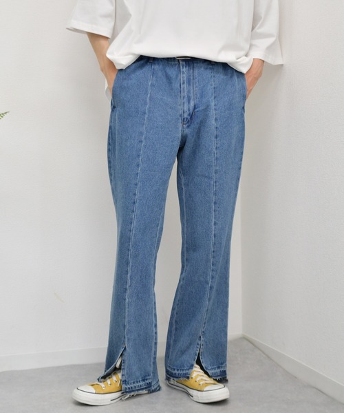 kutir（クティール）の「デニムフレアパンツ（その他パンツ・メンズ・オフホワイト/サックスブルー/インディゴブルー・SMALL/MEDIUM/LARGE）」の16枚目の写真