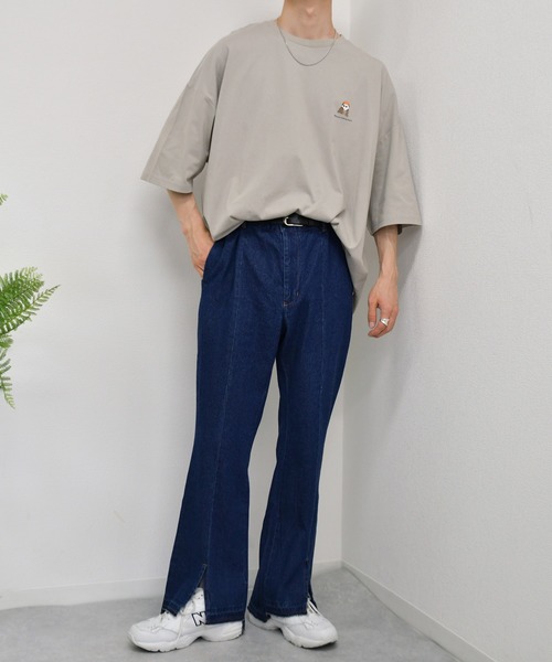 kutir（クティール）の「デニムフレアパンツ（その他パンツ・メンズ・オフホワイト/サックスブルー/インディゴブルー・SMALL/MEDIUM/LARGE）」の21枚目の写真