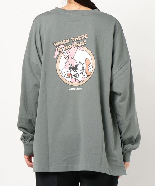 SpRay(スプレイ)の「キャロットファームBIG Tシャツ(Tシャツ/カットソー・レディース・オフホワイト/スミクロ/ライトベージュ/ブルー/ラベンダー・FREE)」の7枚目の写真