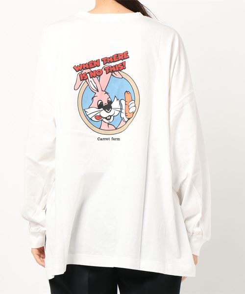 SpRay(スプレイ)の「キャロットファームBIG Tシャツ(Tシャツ/カットソー・レディース・オフホワイト/スミクロ/ライトベージュ/ブルー/ラベンダー・FREE)」の8枚目の写真
