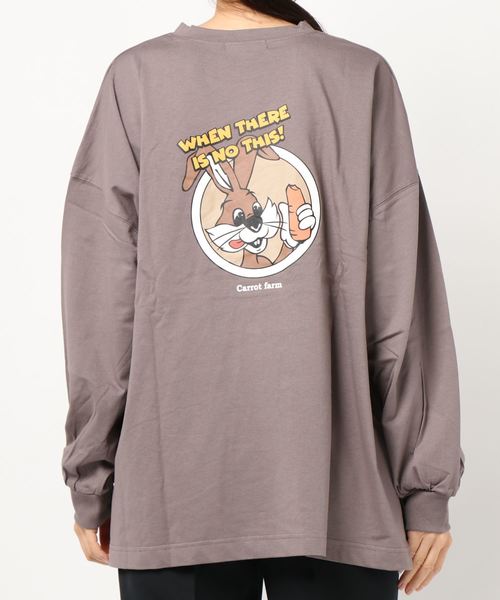 SpRay(スプレイ)の「キャロットファームBIG Tシャツ(Tシャツ/カットソー・レディース・オフホワイト/スミクロ/ライトベージュ/ブルー/ラベンダー・FREE)」の11枚目の写真