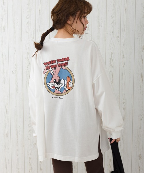 SpRay(スプレイ)の「キャロットファームBIG Tシャツ(Tシャツ/カットソー・レディース・オフホワイト/スミクロ/ライトベージュ/ブルー/ラベンダー・FREE)」の19枚目の写真