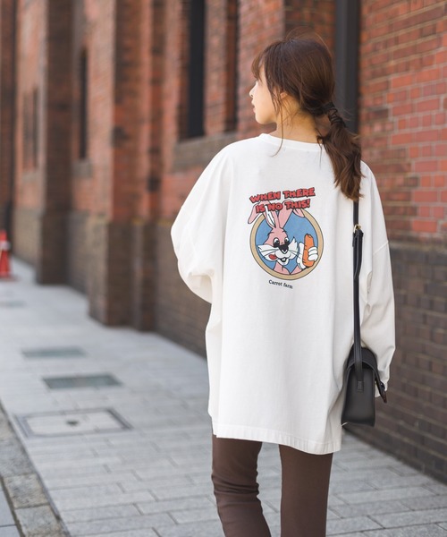 SpRay(スプレイ)の「キャロットファームBIG Tシャツ(Tシャツ/カットソー・レディース・オフホワイト/スミクロ/ライトベージュ/ブルー/ラベンダー・FREE)」の20枚目の写真