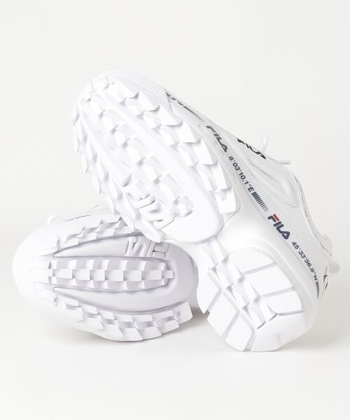 FILA（フィラ）の「FILA/フィラ DISRUPTOR 2 NEW TAPEY TAPE/ディスラプター 2 ニューテイピーテープ（スニーカー・レディース・ホワイト/ブラック×イエロー・22.5cm/24.5cm/24cm/23cm/23.5cm/25cm）」の4枚目の写真