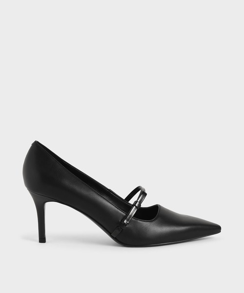 CHARLES & KEITH(チャールズ & キース)の「メリージェーン スティレットヒールパンプス / Mary Jane Stiletto Heel Pumps(パンプス・レディース・ブラック/ベージュ・22.5cm/23cm/23.5cm/24.5cm/25cm/25.5cm)」の2枚目の写真