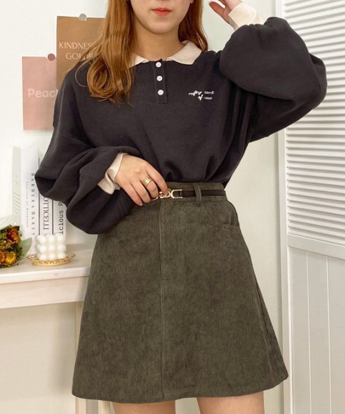 apres jour(アプレジュール)の「刺繍ポロニット【ZOZOTOWN限定アイテム】(ニット/セーター・レディース・ブラック/モカ/ブラウン系その他・X-LARGE/フリー)」の1枚目の写真