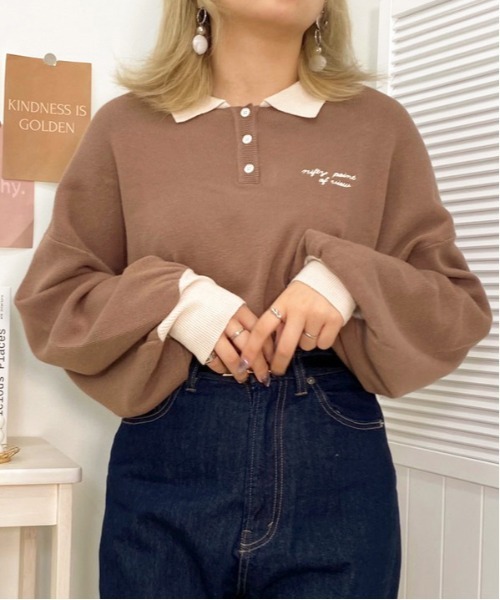 apres jour(アプレジュール)の「刺繍ポロニット【ZOZOTOWN限定アイテム】(ニット/セーター・レディース・ブラック/モカ/ブラウン系その他・X-LARGE/フリー)」の20枚目の写真