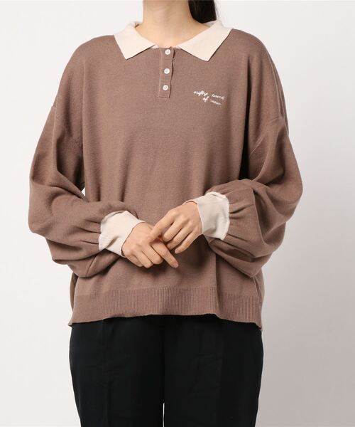 apres jour(アプレジュール)の「刺繍ポロニット【ZOZOTOWN限定アイテム】(ニット/セーター・レディース・ブラック/モカ/ブラウン系その他・X-LARGE/フリー)」の12枚目の写真