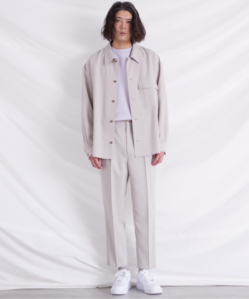 WYM LIDNM(ウィム バイ リドム)の「PE WIDE SHIRT(シャツ/ブラウス・メンズ・ベージュ/ブルー系その他/パープル系その他/ライトベージュ・S/M/L)」の14枚目の写真