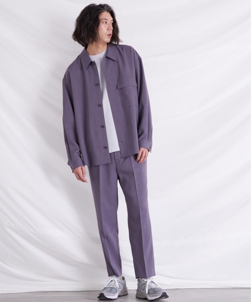 WYM LIDNM(ウィム バイ リドム)の「PE WIDE SHIRT(シャツ/ブラウス・メンズ・ベージュ/ブルー系その他/パープル系その他/ライトベージュ・S/M/L)」の16枚目の写真