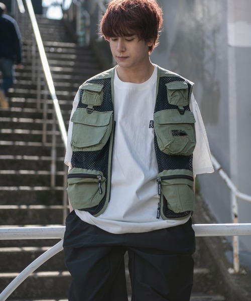 【セール】WASHED MESH VEST（ベスト）｜FIRST DOWN（ファーストダウン）