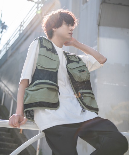 【セール】WASHED MESH VEST（ベスト）｜FIRST DOWN（ファーストダウン）