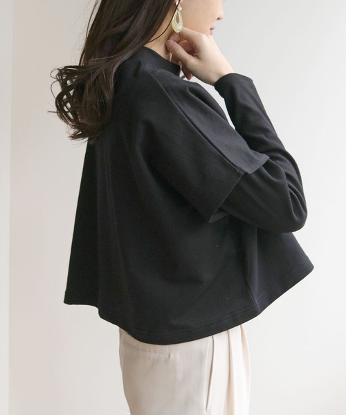 HER CLOSET(ハークローゼット)の「【HERCLOSET】ケープトップリブプルオーバーセット(Tシャツ/カットソー・レディース・ライトグレー/ブラック/アイボリー・M)」の2枚目の写真