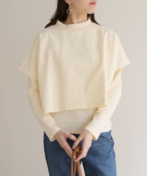 HER CLOSET(ハークローゼット)の「【HERCLOSET】ケープトップリブプルオーバーセット(Tシャツ/カットソー・レディース・ライトグレー/ブラック/アイボリー・M)」の18枚目の写真