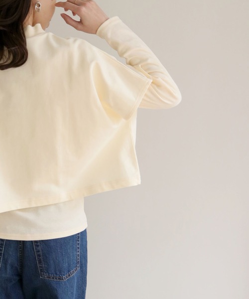 HER CLOSET(ハークローゼット)の「【HERCLOSET】ケープトップリブプルオーバーセット(Tシャツ/カットソー・レディース・ライトグレー/ブラック/アイボリー・M)」の4枚目の写真