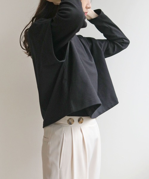 HER CLOSET(ハークローゼット)の「【HERCLOSET】ケープトップリブプルオーバーセット(Tシャツ/カットソー・レディース・ライトグレー/ブラック/アイボリー・M)」の21枚目の写真